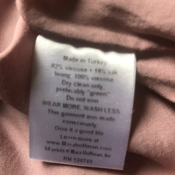 š24 HOUR SALE PRICEā¤ļøMARA HOFFMAN Pink Silk Blend Midi Dress Size Large - Picture 10 of 13